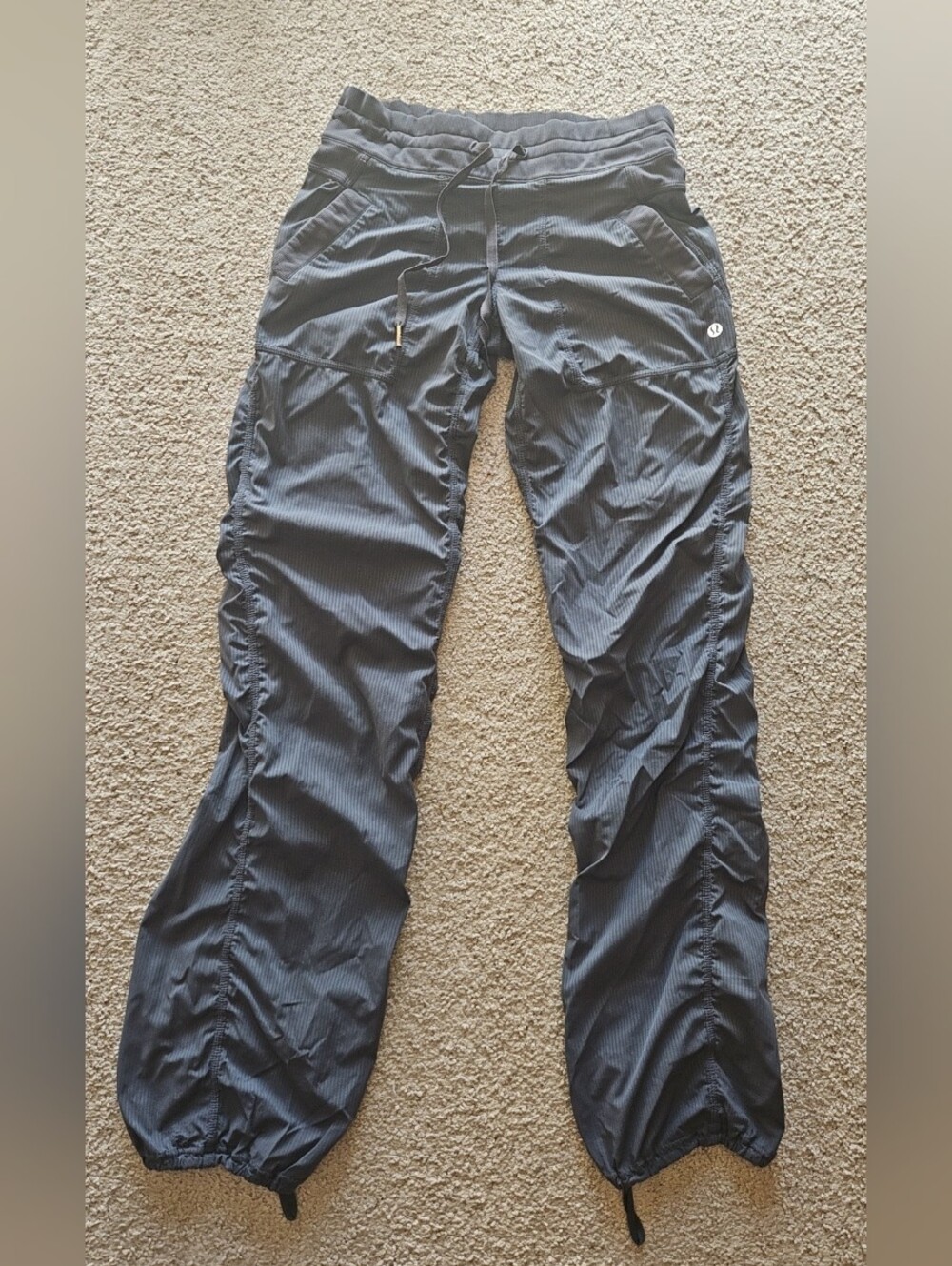 lululemon athletica Womans Grey/Blue Drawstring Track Pants